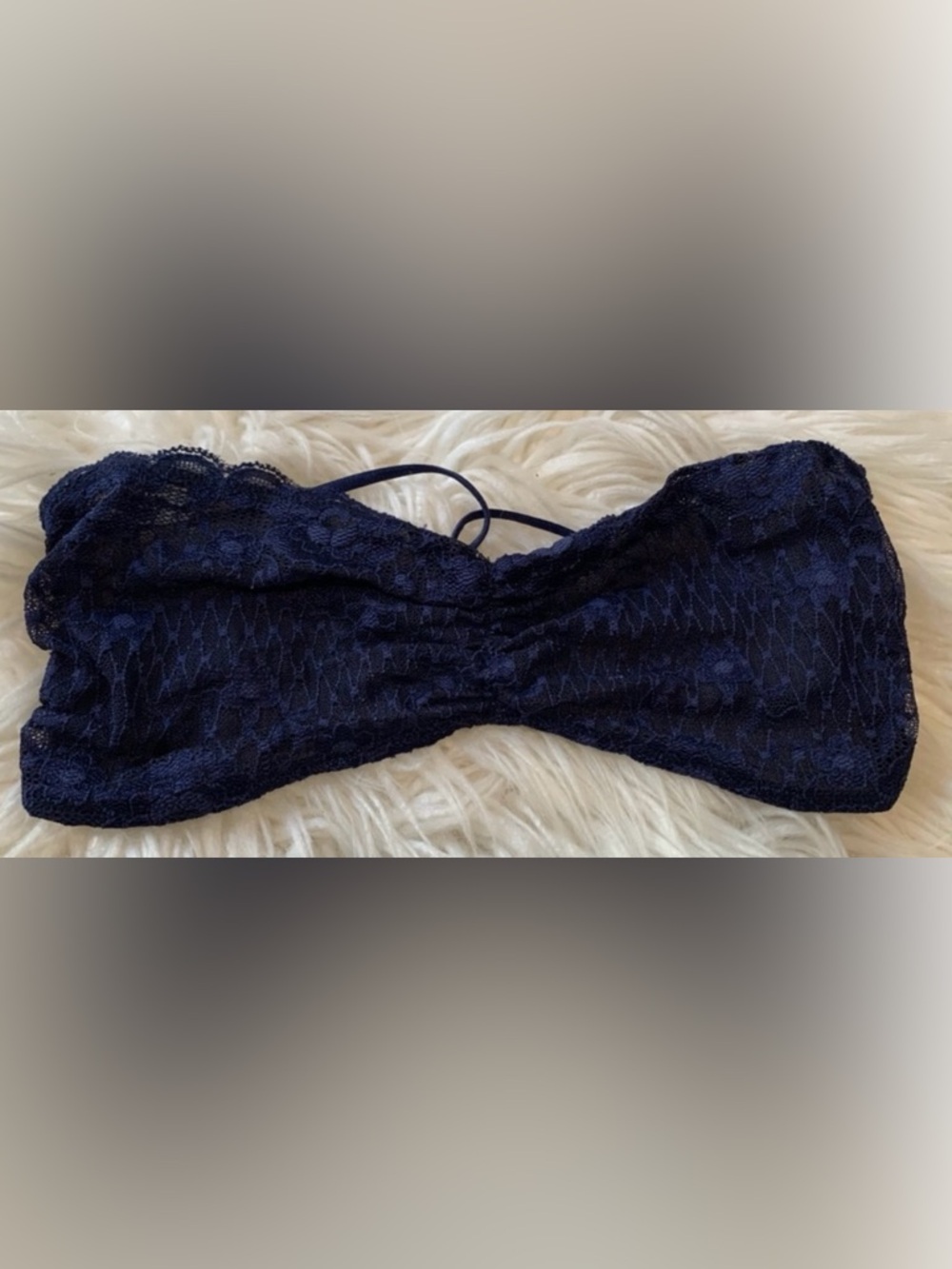 Free People Blue Lace Bandeau Bralette Size Medium